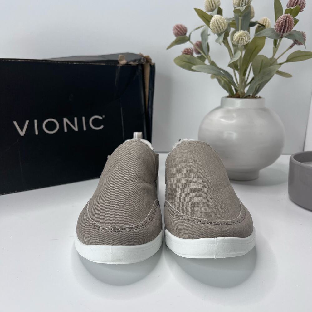 Vionic Beach Malibu Canvas Slip On Sneaker Comfort Shoes Gray Women's US 5 NWB - Picture 4 of 10
